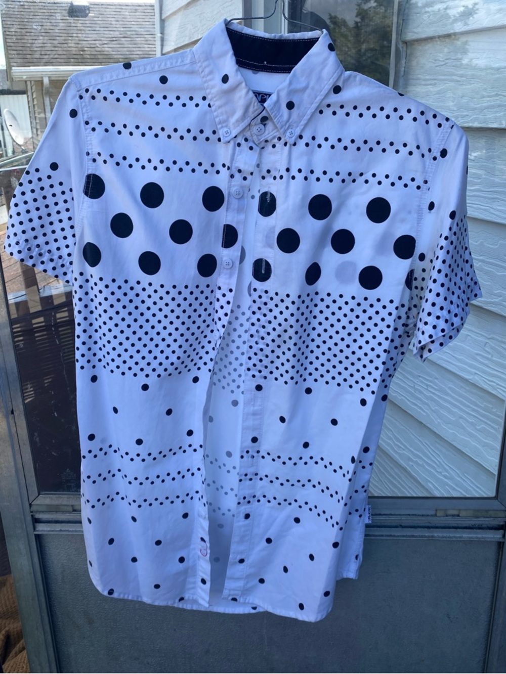 Vintage Pigeon Staple Skater 🛹 Short Sleeve Buttondown Polka Dots M